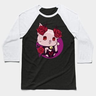 Sexy Gothic Cat Baseball T-Shirt